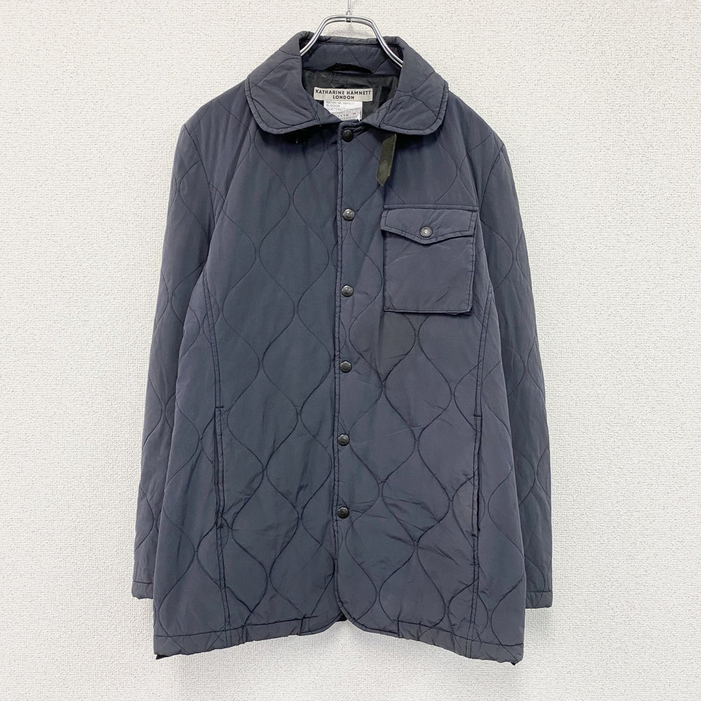 KATHARINE HAMNETT LONDON　キャサリンハムネットロンドン　キルティングジャケット　紺　ネイビー　Mサイズ　古着