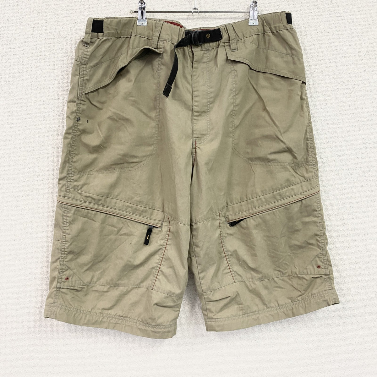 ハーフパンツ/ショートパンツ　ジップポケット　カーキベージュ メンズ 古着