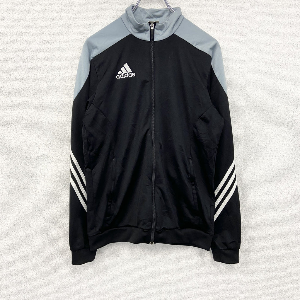 adidas　アディダス　トラックジャケット/ジャージ　パフォーマンスロゴ　黒　ブラック　Sサイズ　古着