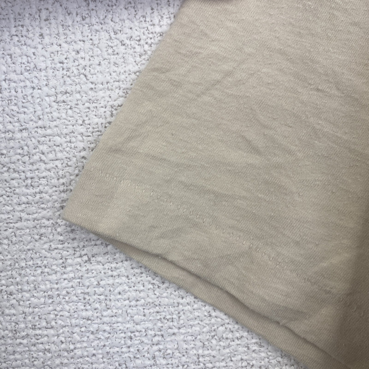 半袖バックプリントTシャツ　シングルステッチ　レトロ　クルーネック　ヴィンテージ　90s　ベージュ　Lサイズ　古着