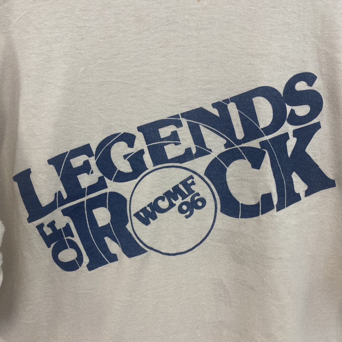 半袖バックプリントTシャツ　シングルステッチ　レトロ　クルーネック　ヴィンテージ　90s　ベージュ　Lサイズ　古着