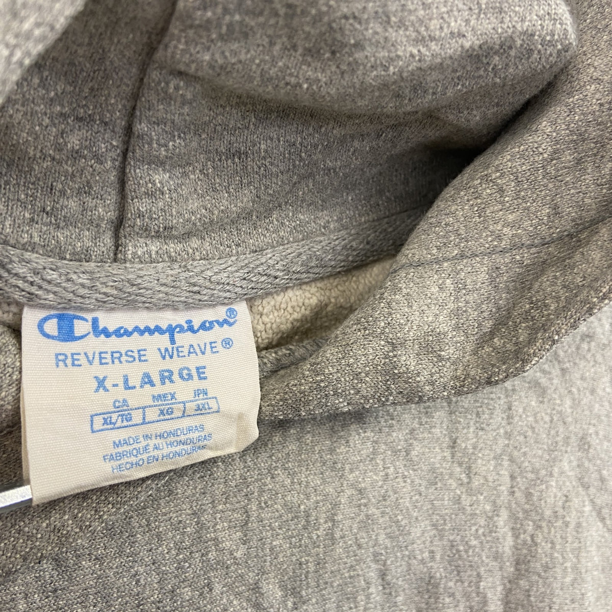 Champion　チャンピオン　リバースウィーブ　スウェットパーカー/フーディー　刺繍ロゴ　ワンポイント　現行　グレー　灰色　XLサイズ トレーナー スウェットトップス フード付き 古着