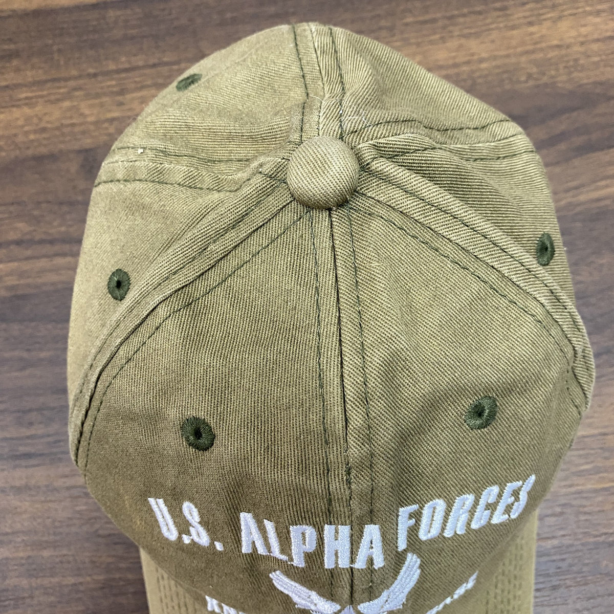 ALPHA INDUSTRIES　アルファインダストリーズ　キャップ　アーチプリント　4連プリント　刺繍ロゴ　ベージュ　57～59サイズ　古着