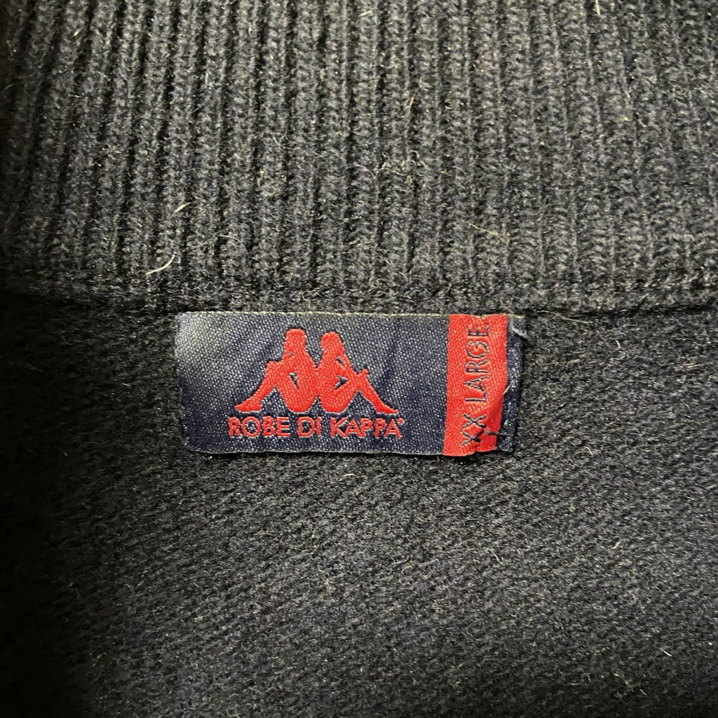 ROBE DI KAPPA カッパ　長袖ハーフジップニット　セーター　ワンポイントロゴ刺繍　ネイビー　紺　XXLサイズ　古着
