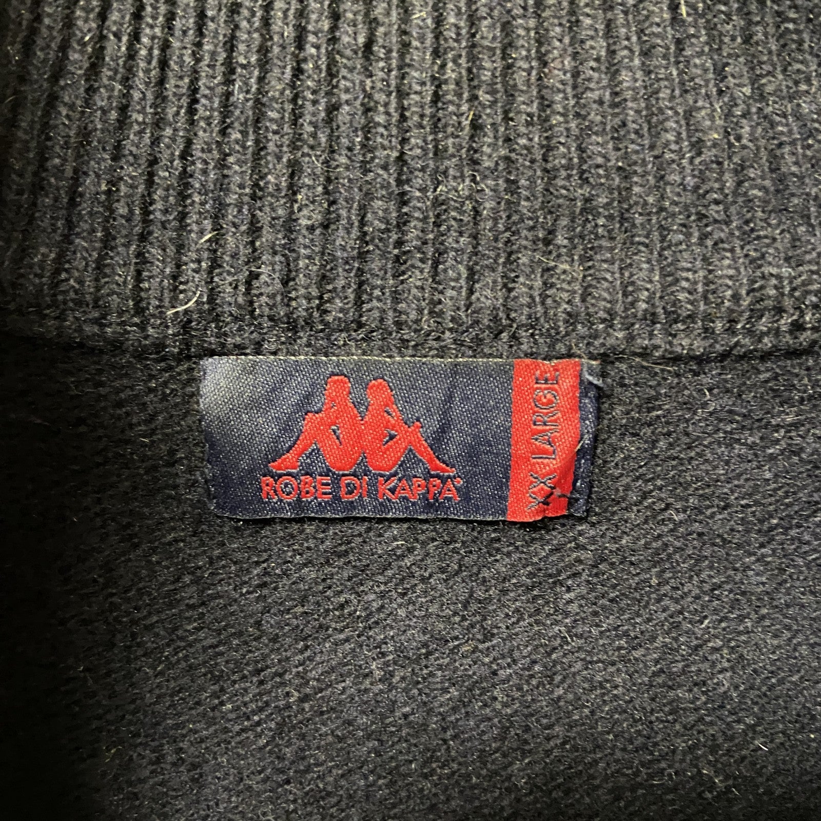 ROBE DI KAPPA カッパ　長袖ハーフジップニット　セーター　ワンポイントロゴ刺繍　ネイビー　紺　XXLサイズ　古着