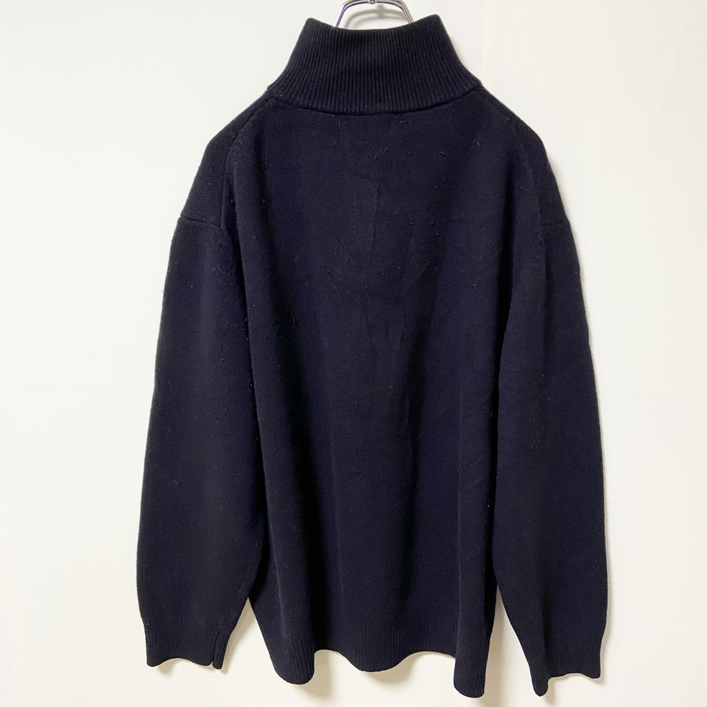 ROBE DI KAPPA カッパ　長袖ハーフジップニット　セーター　ワンポイントロゴ刺繍　ネイビー　紺　XXLサイズ　古着