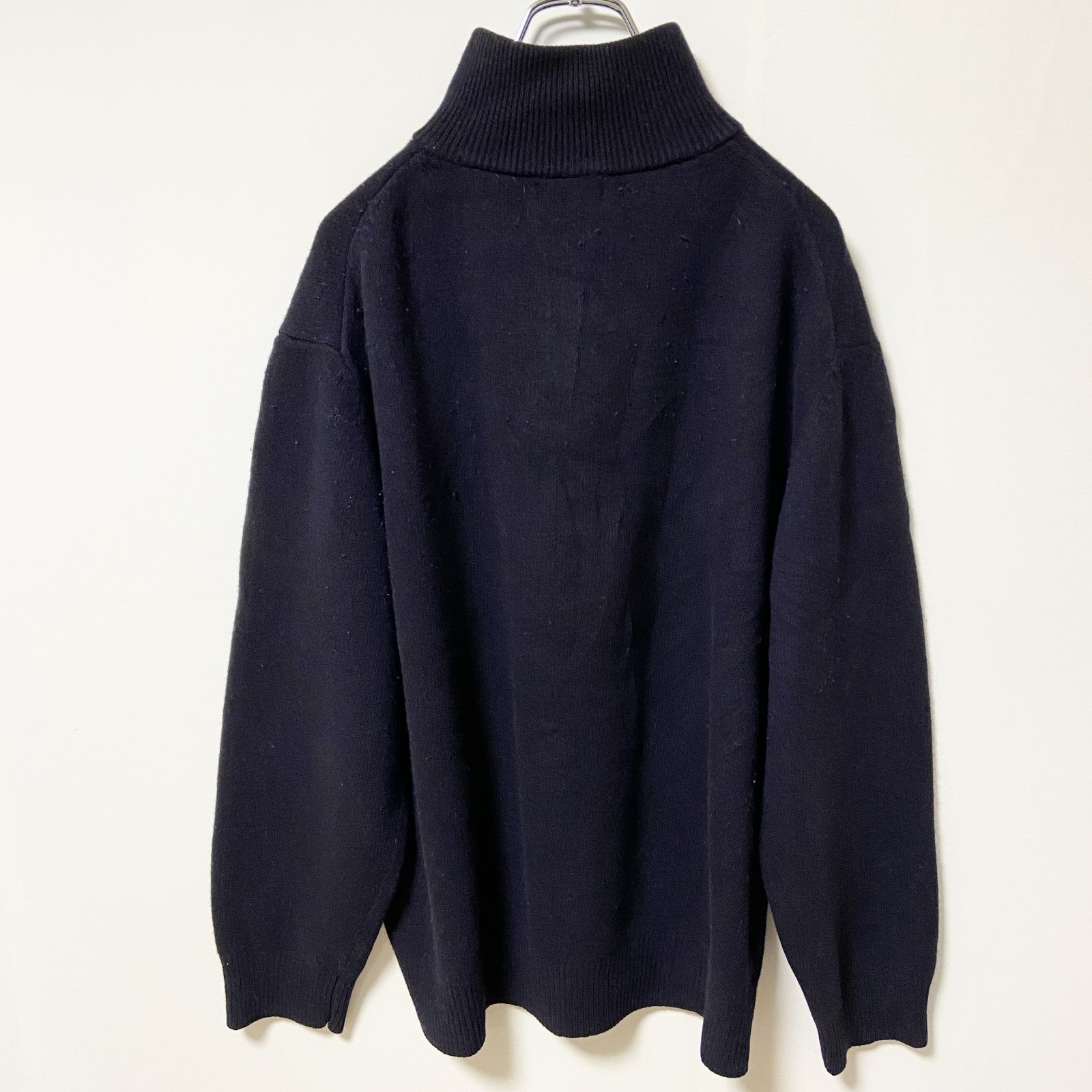 ROBE DI KAPPA カッパ　長袖ハーフジップニット　セーター　ワンポイントロゴ刺繍　ネイビー　紺　XXLサイズ　古着