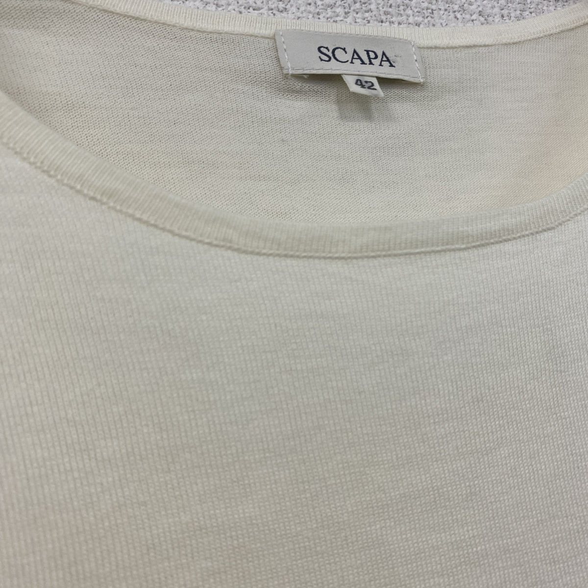 SCAPA　スキャパ　コットンニットセーター　アイボリー　42サイズ　古着