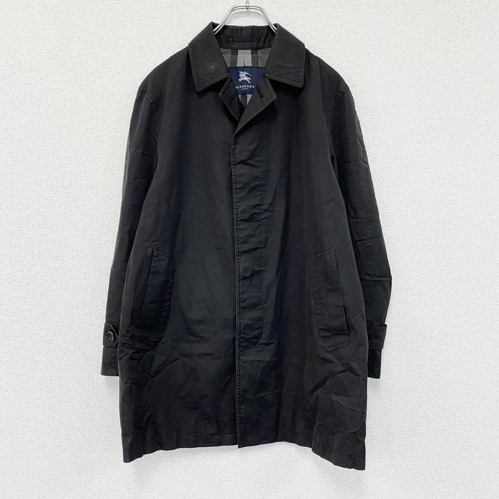 BURBERRY　バーバリー　ステンカラーコート　バルマカンコート　黒　ブラック　Mサイズ　古着