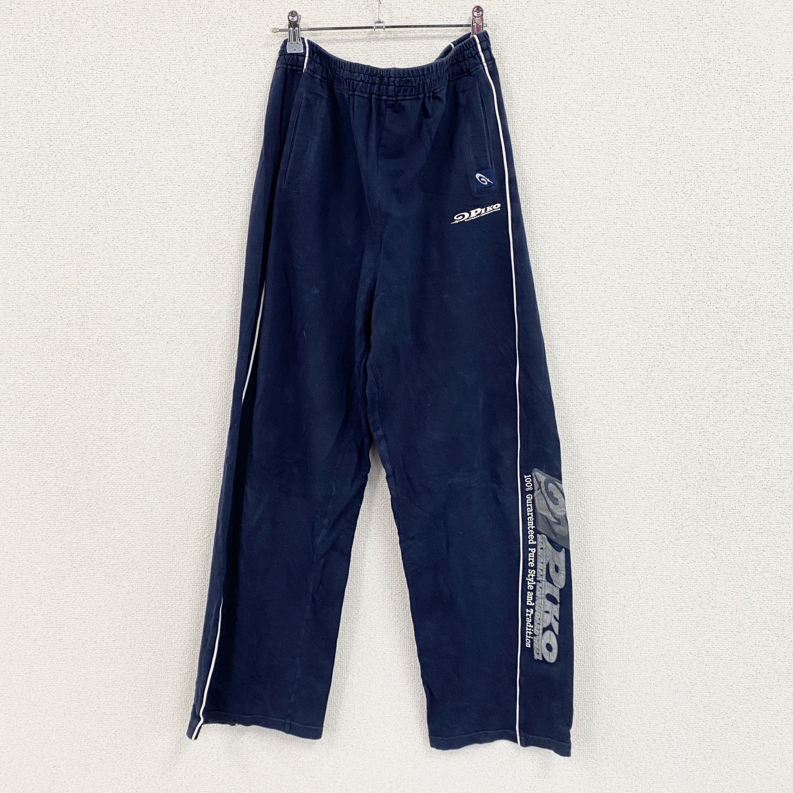 PIKO　ピコ　トラックパンツ/ジャージ　スウェットパンツ　デカロゴ　紺　ネイビー　LLサイズ　古着