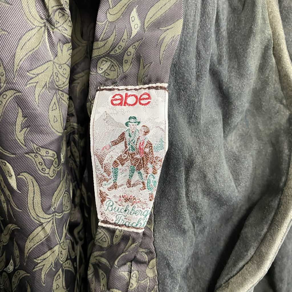 abe　レザージャケット　レザーコート　ダークグリーン　40サイズ　古着