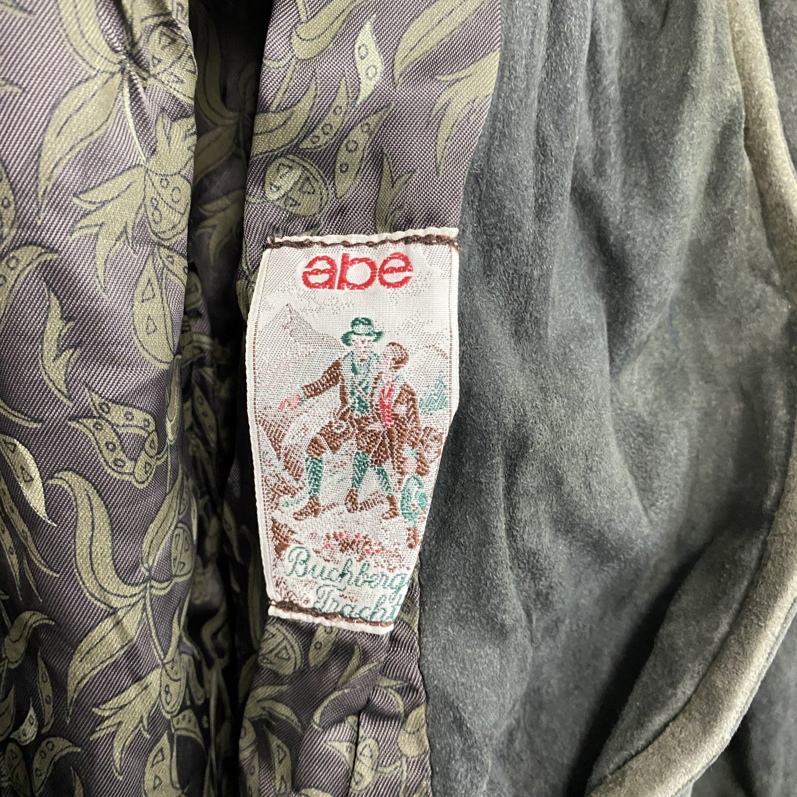 abe　レザージャケット　レザーコート　ダークグリーン　40サイズ　古着