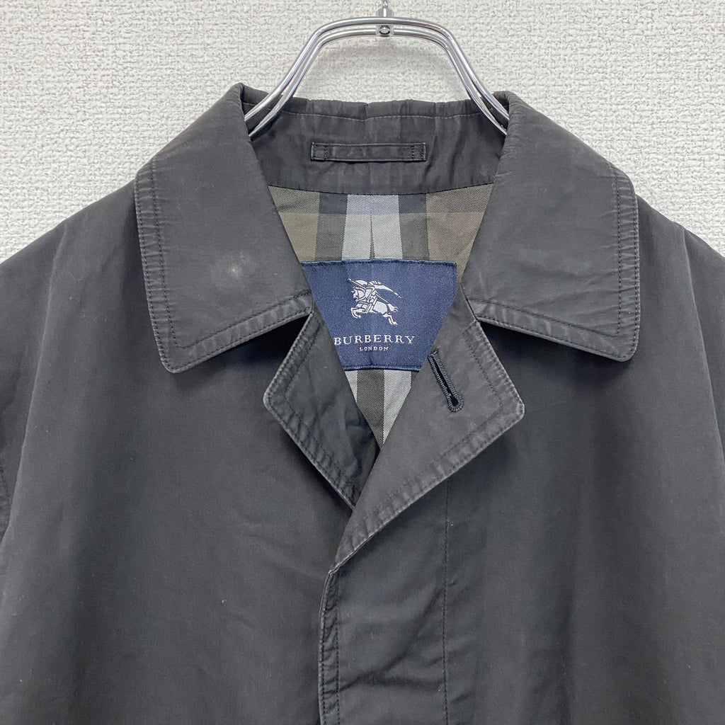 BURBERRY　バーバリー　ステンカラーコート　バルマカンコート　黒　ブラック　Mサイズ　古着