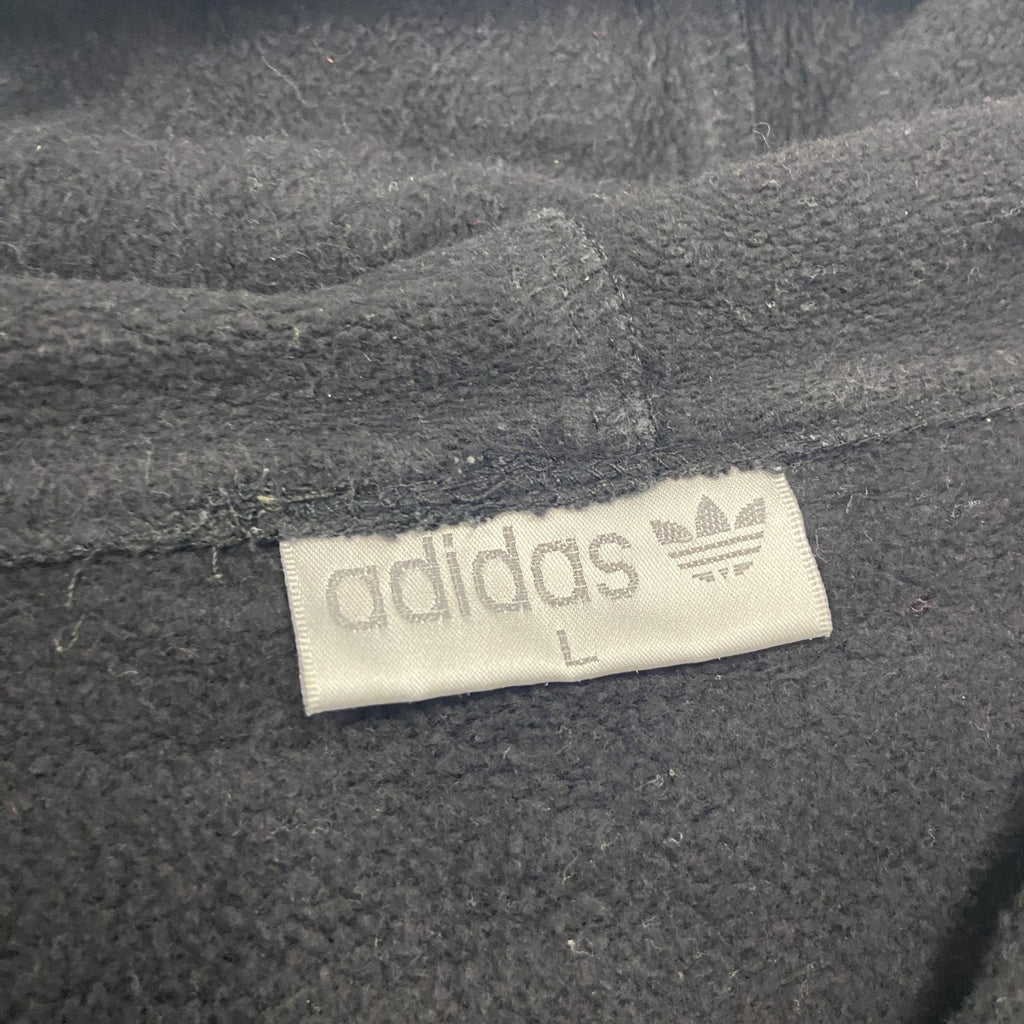 adidas　アディダス　スウェットパーカー/フーディー　黒　ブラック　Lサイズ トレーナー スウェットトップス フード付き 古着