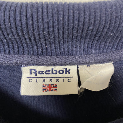 古着 used　Reebok CLASSIC リーボック　半袖ハーフジップニット　セーター　ワンポイントロゴ刺繍　XLサイズ