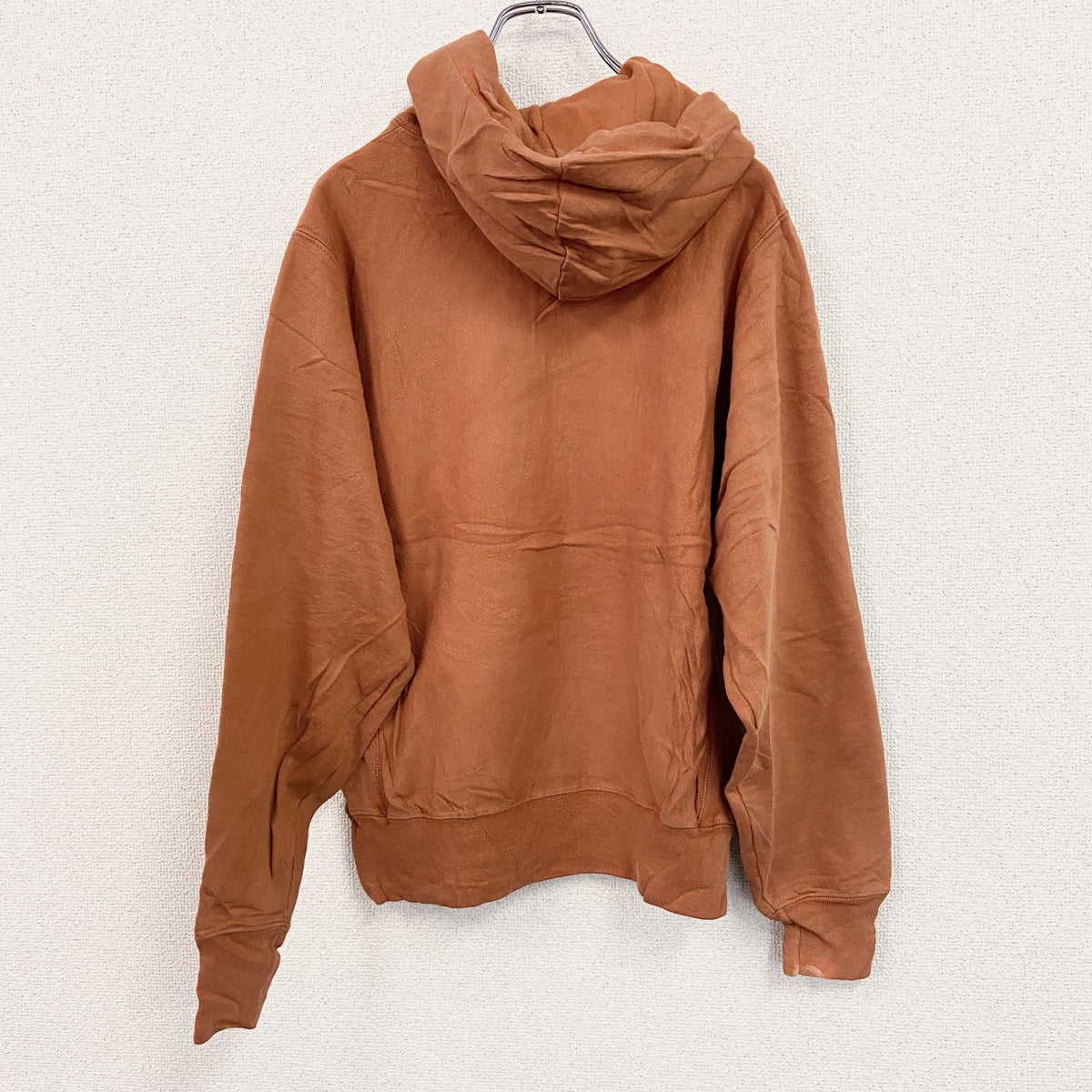 Champion　チャンピオン　リバースウィーブ　スウェットパーカー/フーディー　ヘビーウエイト　刺繍ロゴ　現行　オレンジ　Sサイズ　古着