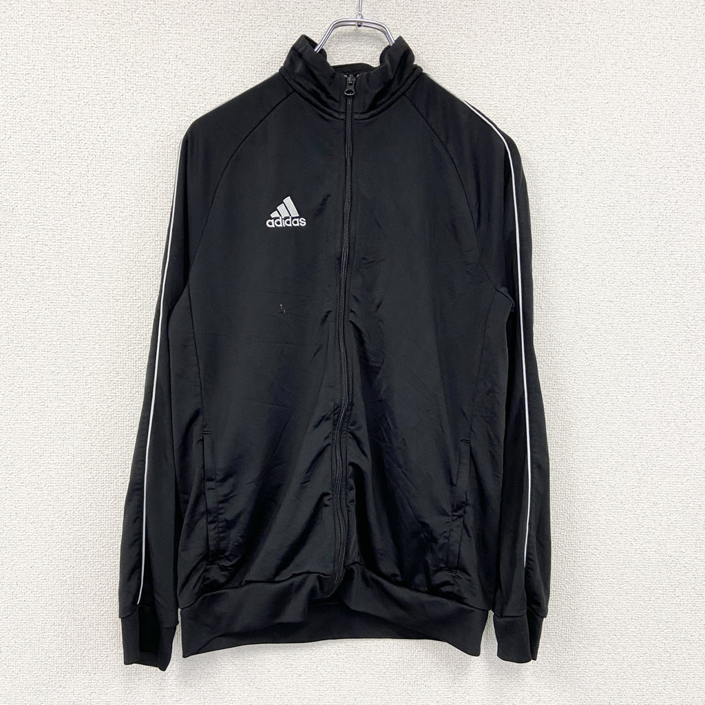 adidas　アディダス　トラックジャケット/ジャージ　デカロゴ　パフォーマンスロゴ　黒　ブラック　XLサイズ　古着