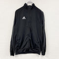 adidas　アディダス　トラックジャケット/ジャージ　デカロゴ　パフォーマンスロゴ　黒　ブラック　XLサイズ　古着