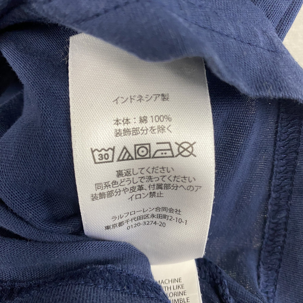 POLO RALPH LAUREN　ラルフローレン　半袖Tシャツ　ビッグポニー　刺繍ロゴ　紺　ネイビー　160サイズ　古着