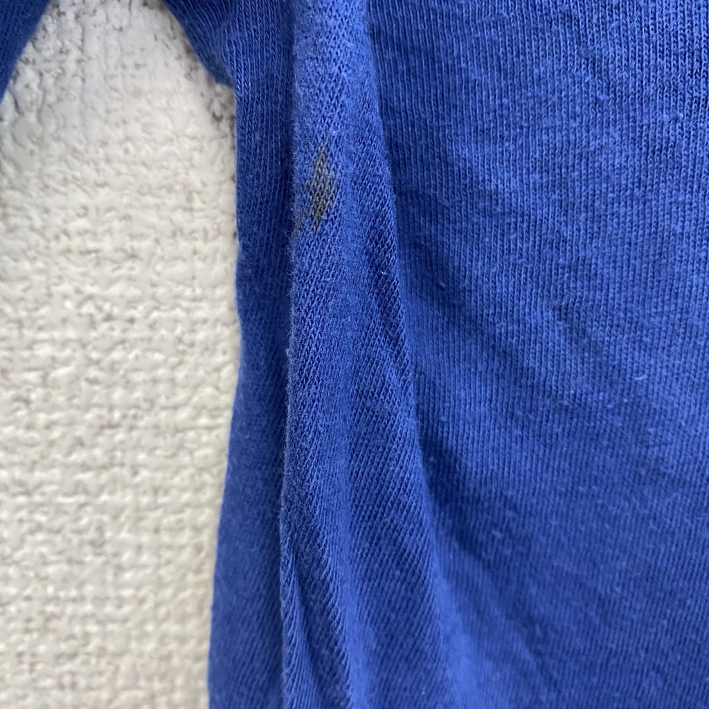 ～90s　SECO　半袖プリントTシャツ　Wilson　シングルステッチ　デカロゴ　ヴィンテージ　青　ブルー　Sサイズ　古着