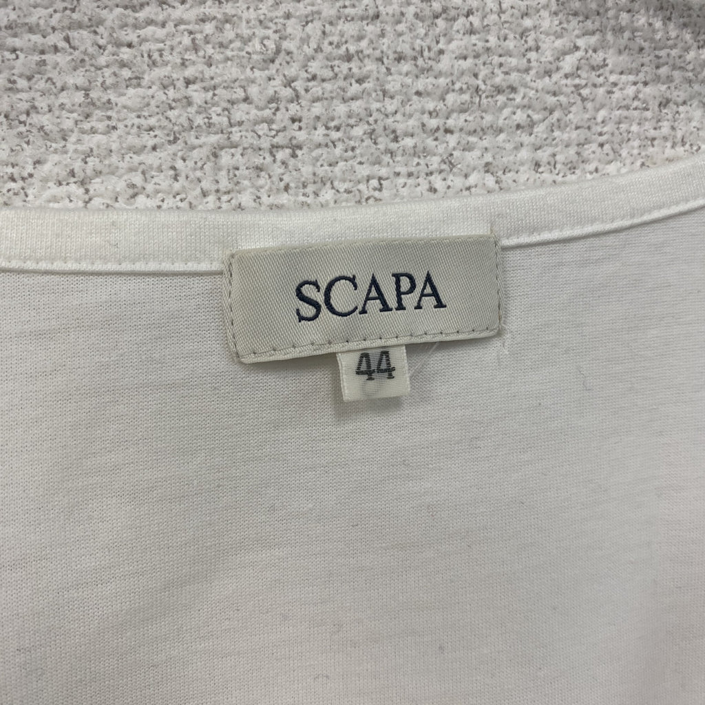 SCAPA　スキャパ　レース装飾半袖Tシャツ　白　ホワイト　44サイズ　古着
