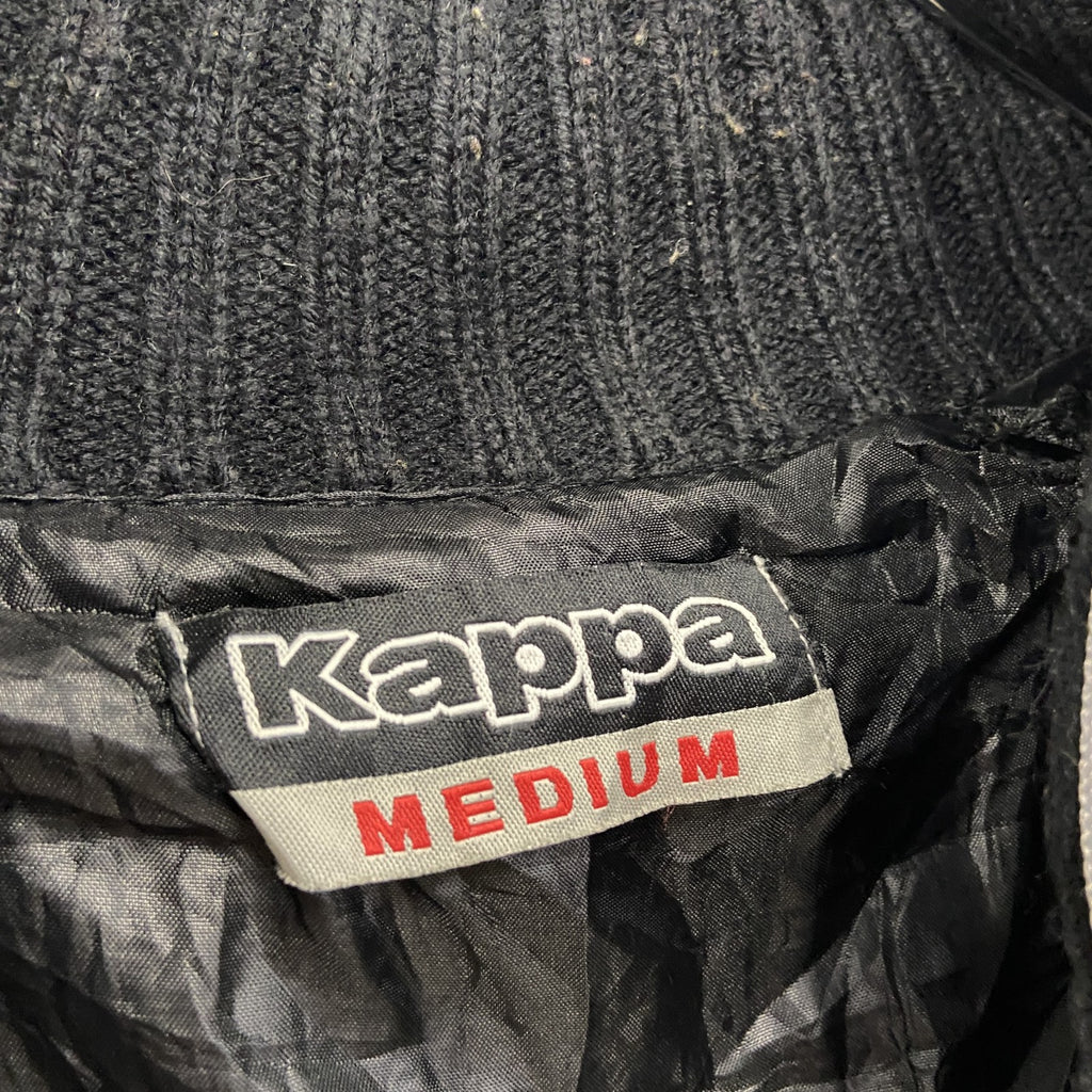 Kappa　カッパ　ハーフジップアクリルニットセーター　刺繍ロゴ　黒　ブラック　Mサイズ　古着