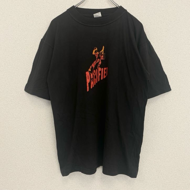 半袖プリントバンドTシャツ　人物T　PACIFIER　クルーネック　黒　ブラック　Sサイズ　古着