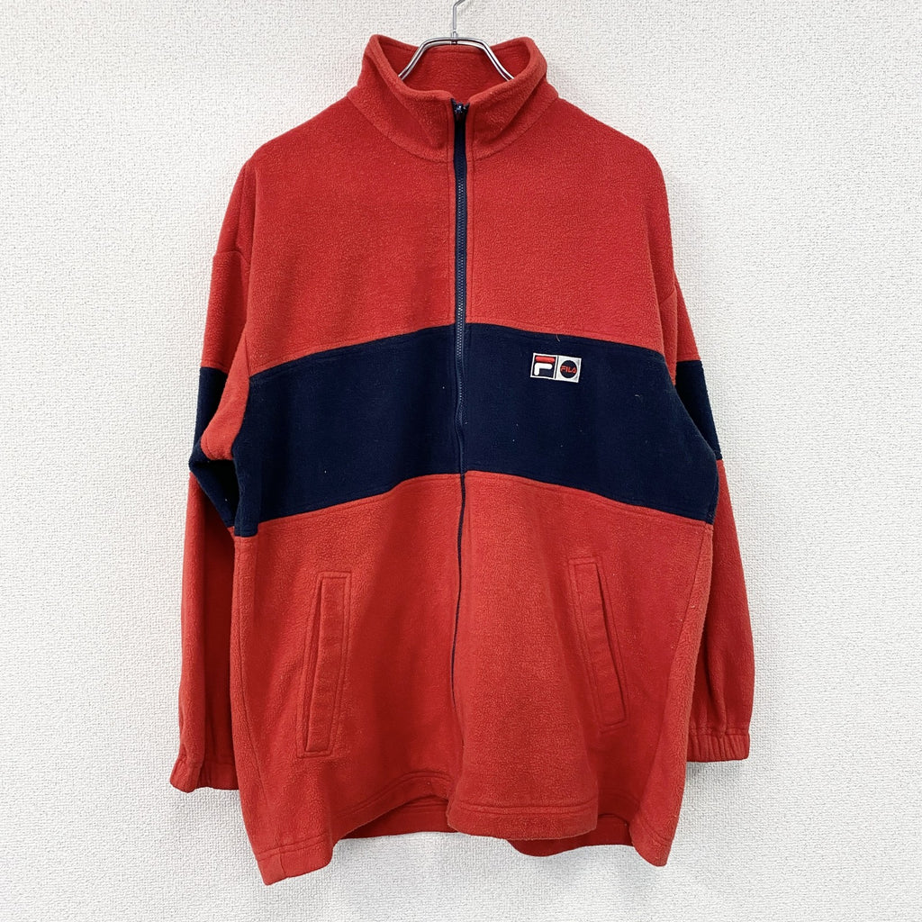 FILA　フィラ　ハーフジップフリースジャケット　赤　レッド　Lサイズ　古着