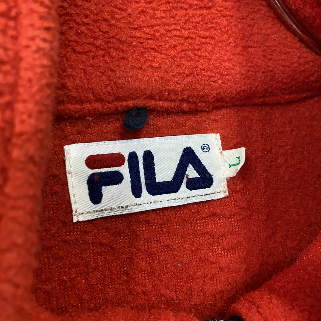 FILA　フィラ　ハーフジップフリースジャケット　赤　レッド　Lサイズ　古着
