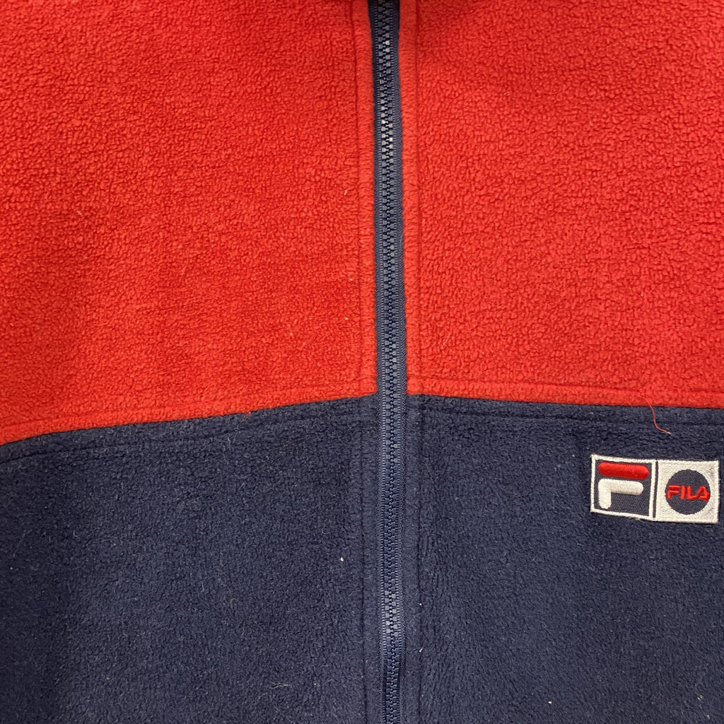FILA　フィラ　ハーフジップフリースジャケット　赤　レッド　Lサイズ　古着