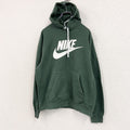 NIKE　ナイキ　スウェットパーカー/フーディー　スウッシュ　デカロゴ　緑　グリーン　Mサイズ　古着