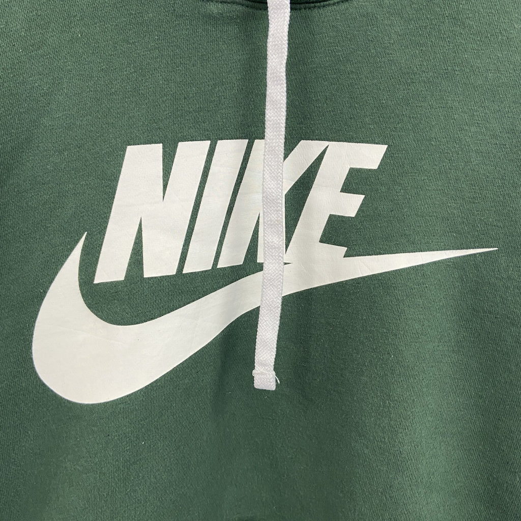NIKE　ナイキ　スウェットパーカー/フーディー　スウッシュ　デカロゴ　緑　グリーン　Mサイズ　古着