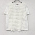 Esche　エッシュ　レース装飾半袖Tシャツ　デッドストック　白　ホワイト　42サイズ カットソー レディース コットン 古着