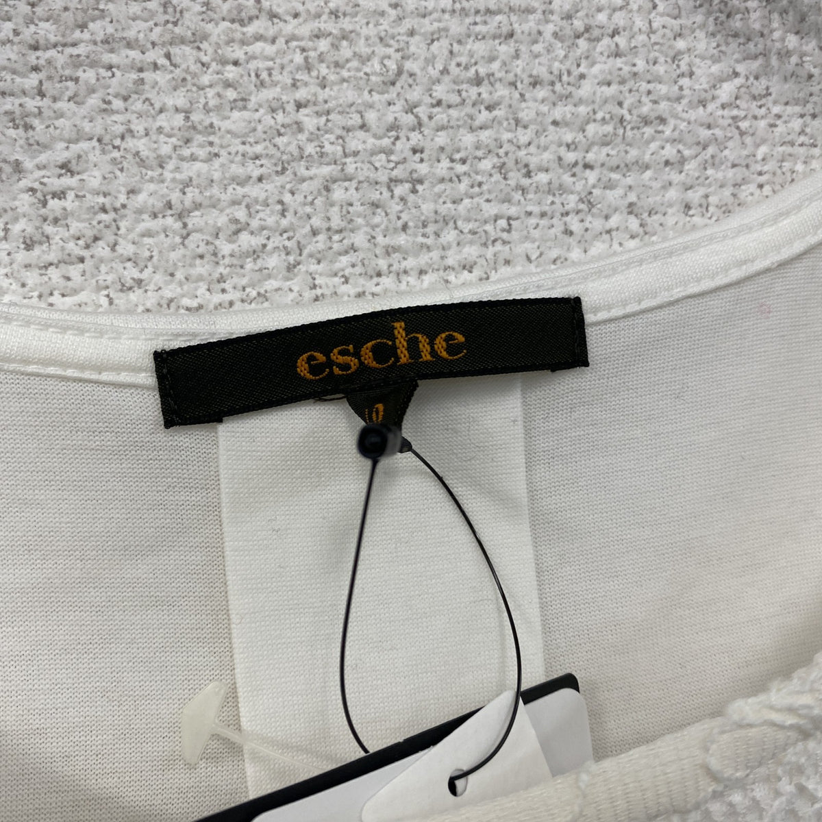 Esche　エッシュ　レース装飾半袖Tシャツ　デッドストック　白　ホワイト　42サイズ カットソー レディース コットン 古着