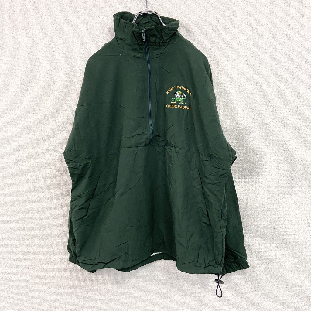 PACE SETTER　アノラックパーカー　ハーフジップナイロンプルオーバージャケット　緑　グリーン　Mサイズ　古着