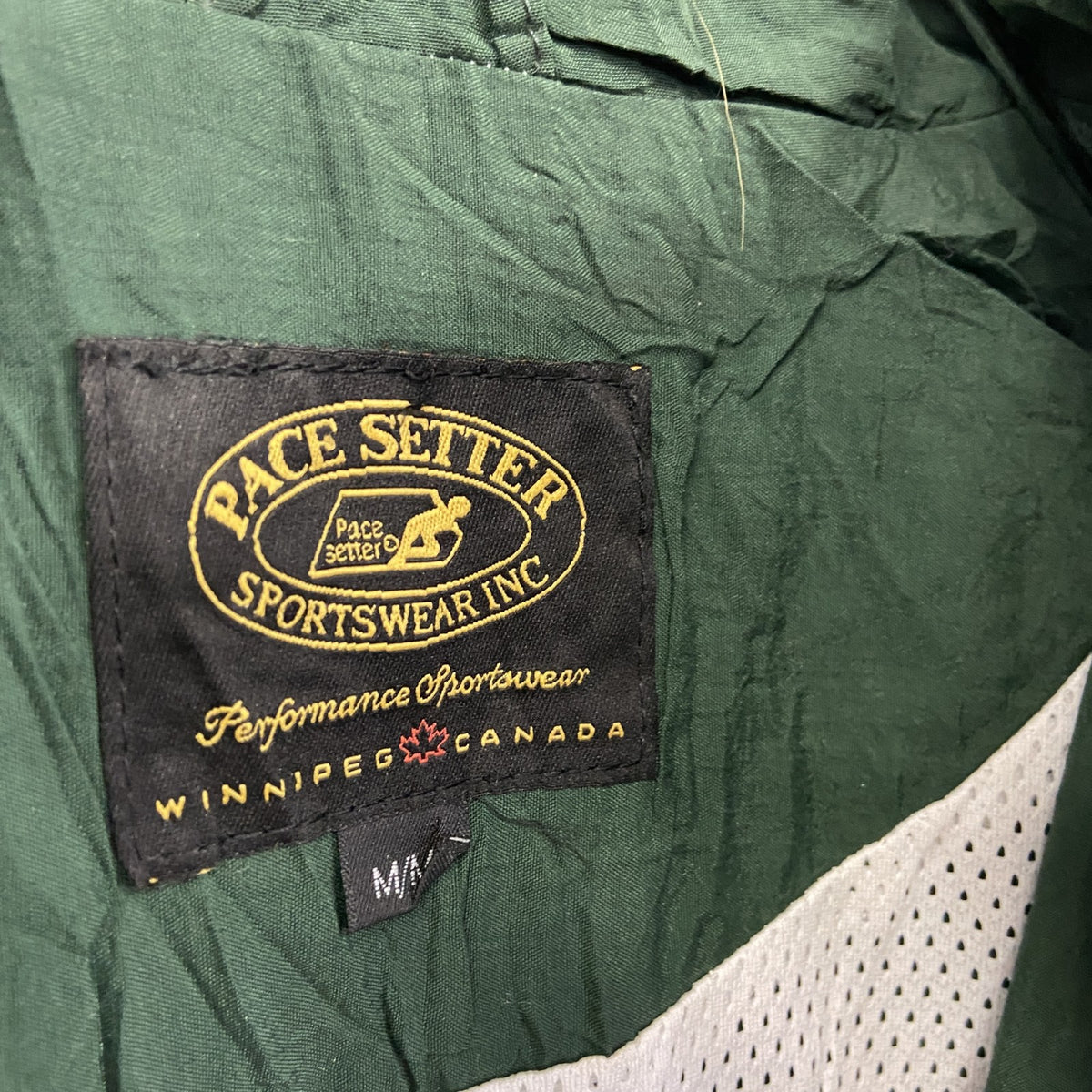 PACE SETTER　アノラックパーカー　ハーフジップナイロンプルオーバージャケット　緑　グリーン　Mサイズ　古着