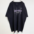 SOCIETY　半袖ロゴプリントTシャツ　黒　ブラック　稲妻　雷　レトロデザイン　ビッグシルエット　3XLサイズ　古着