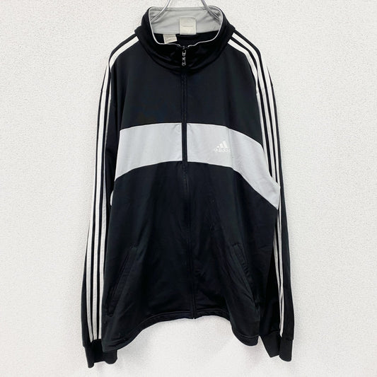 00s　adidas　アディダス　トラックジャケット/ジャージ　パフォーマンスロゴ　ヴィンテージ　黒　ブラック　2XOサイズ