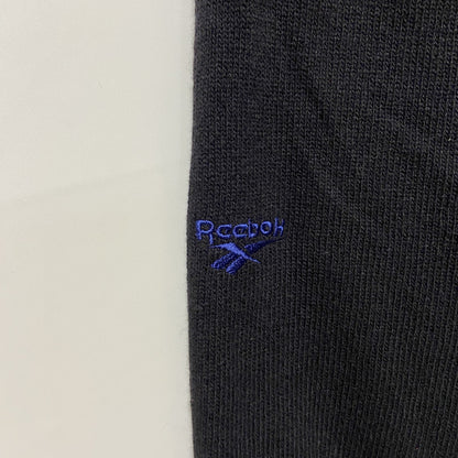 古着 used　Reebok リーボック　長袖ニット　セーター　厚手　ワンポイントロゴ刺繍　黒　ブラック　XLサイズ