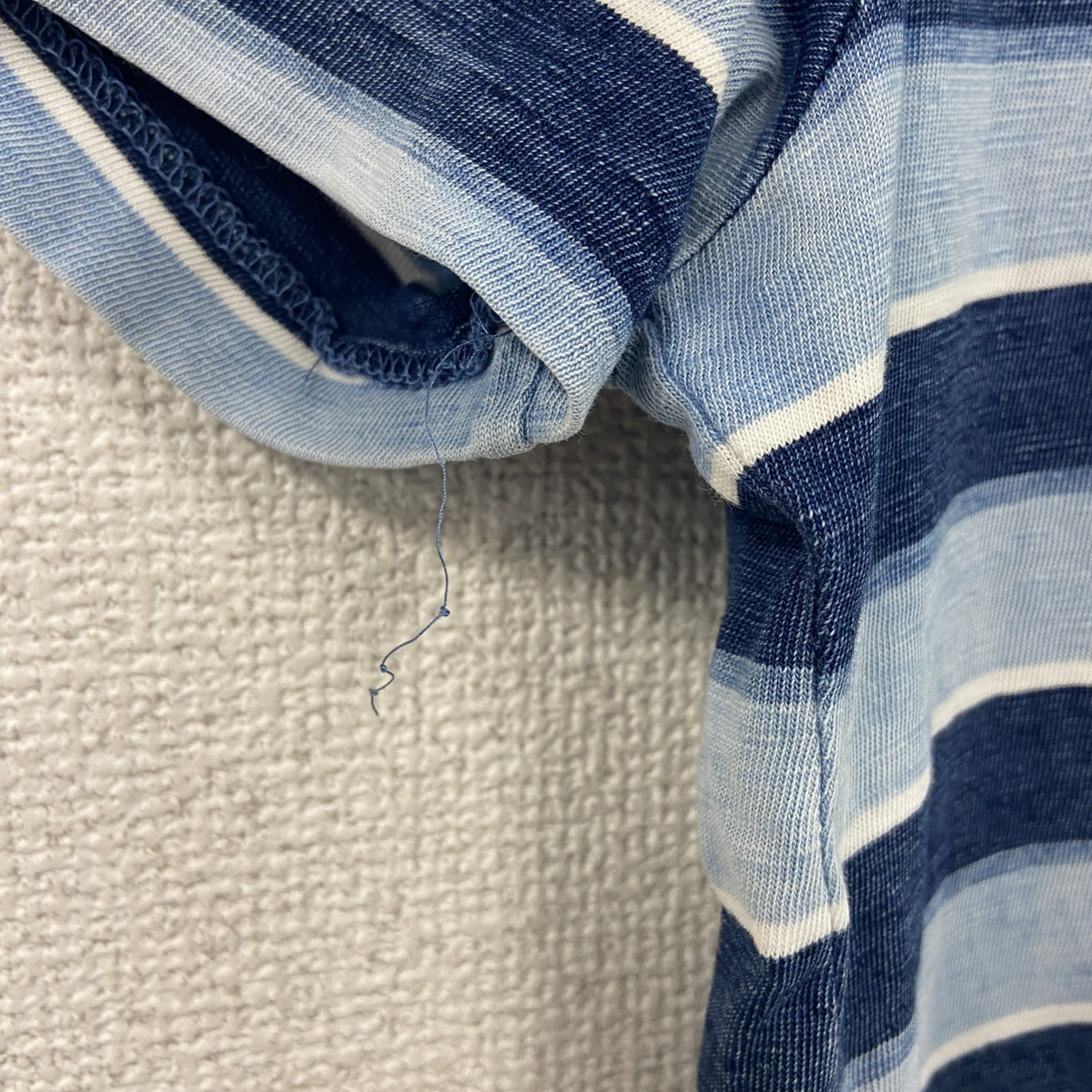 POLO RALPH LAUREN　ラルフローレン　半袖プリントTシャツ　ボーダー柄　水色　ライトブルー　紺　ネイビー　Mサイズ　古着