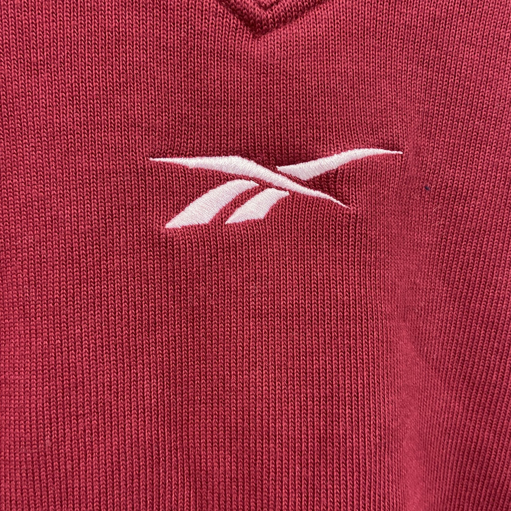 00s～　Reebok　リーボック　コットンニットベスト　ヴィンテージ　刺繍ロゴ　赤　レッド　XLサイズ　古着