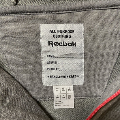 古着 used　Reebok リーボック　長袖ハーフジップパーカー　フード付きトレーナー　ワンポイントロゴ　XXLサイズ