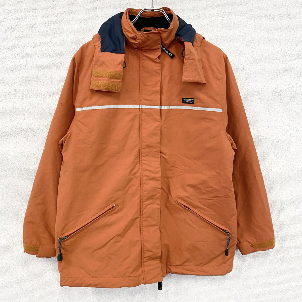 ～90s　L.L.Bean　エルエルビーン　マウンテンパーカー　スキーウェア　比翼仕立て　橙色　オレンジ　Mサイズ　　ヴィンテージ　古着