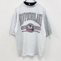 90s　ヴィンテージ　半袖プリントTシャツ　カレッジ風　　灰色　ライトグレー　ニューファンドランド　Lサイズ　古着
