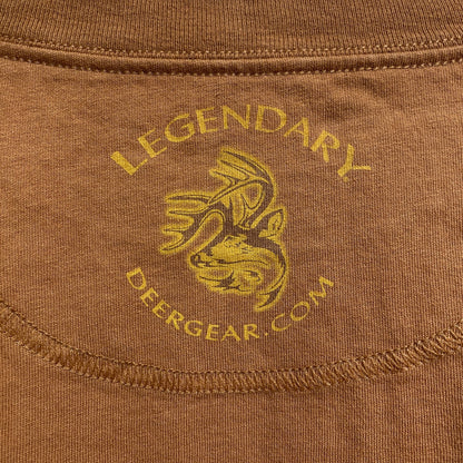 古着 used　LEGENDARY　半袖プリントTシャツ　トナカイ　アニマル　茶色　ブラウン　春夏服　ビッグシルエット　XLサイズ