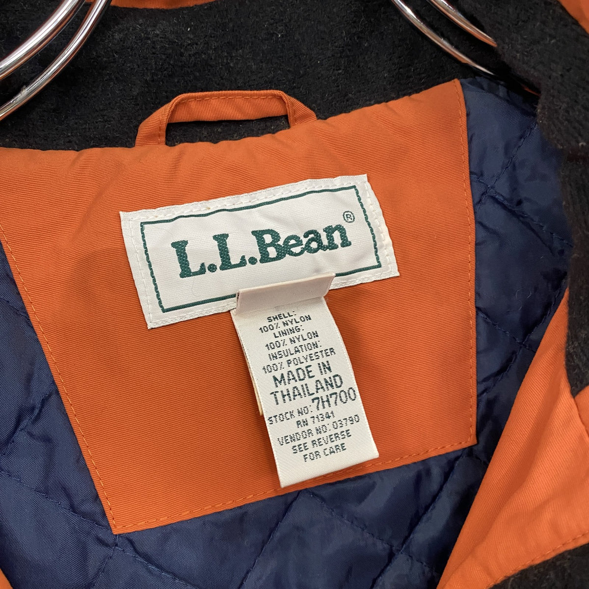 ～90s　L.L.Bean　エルエルビーン　マウンテンパーカー　スキーウェア　比翼仕立て　橙色　オレンジ　Mサイズ　　ヴィンテージ　古着