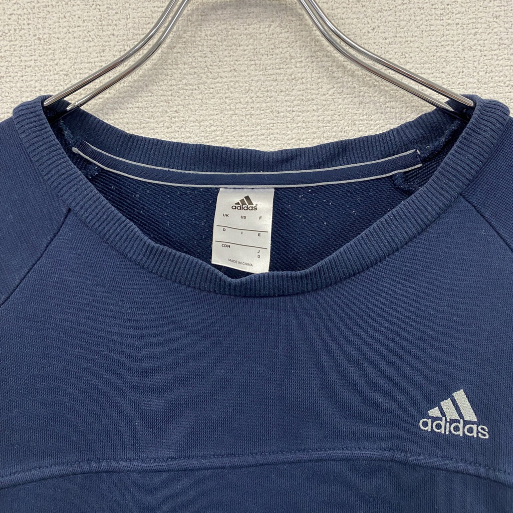 adidas　アディダス　スウェット/トレーナー　ラグランスリーブ　パフォーマンスロゴ　紺　ネイビー　Oサイズ　古着