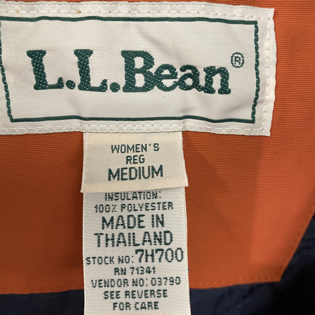 ～90s　L.L.Bean　エルエルビーン　マウンテンパーカー　スキーウェア　比翼仕立て　橙色　オレンジ　Mサイズ　　ヴィンテージ　古着