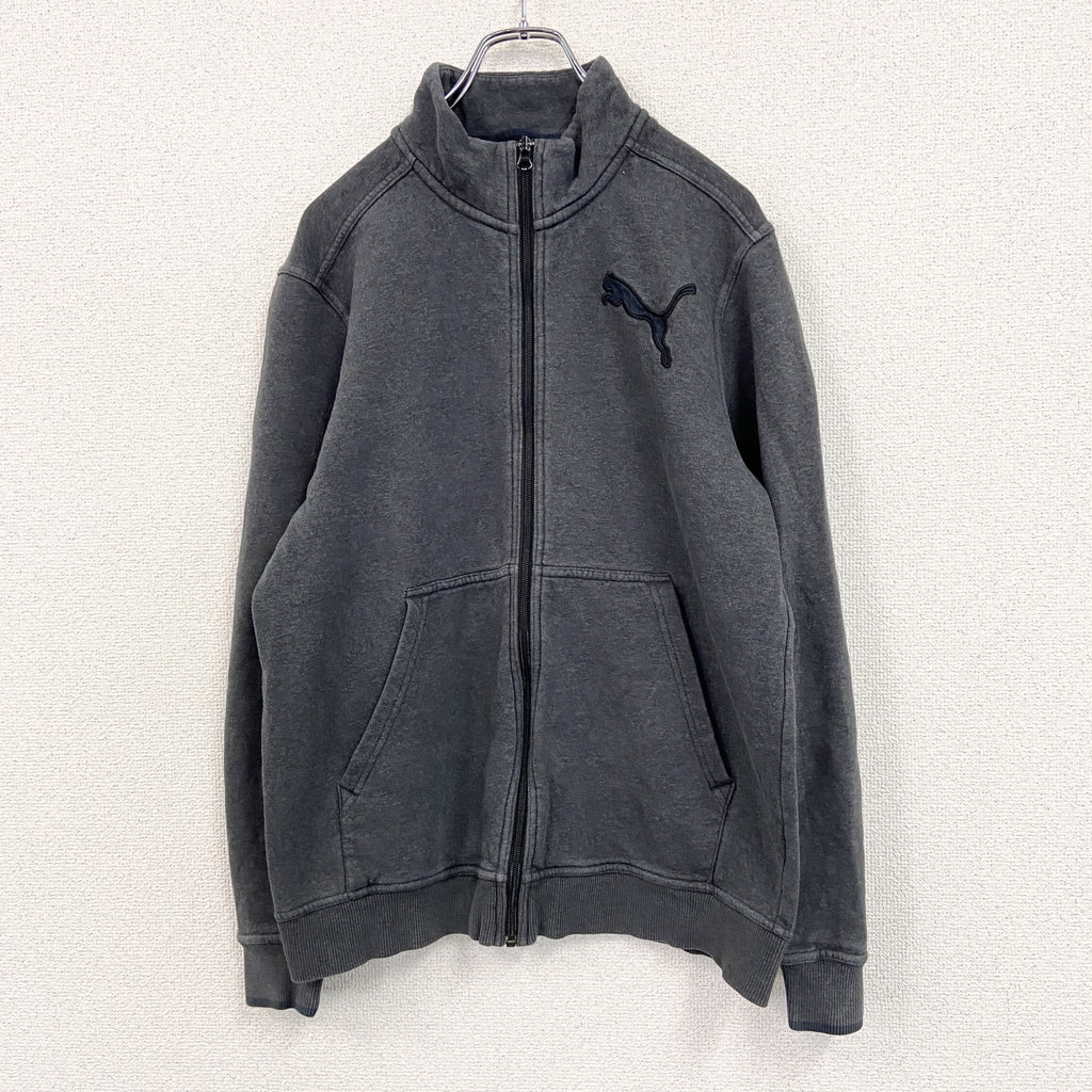 PUMA　プーマ　フルジップスウェット/トレーナー　デカロゴ　灰色　グレー　Mサイズ　古着