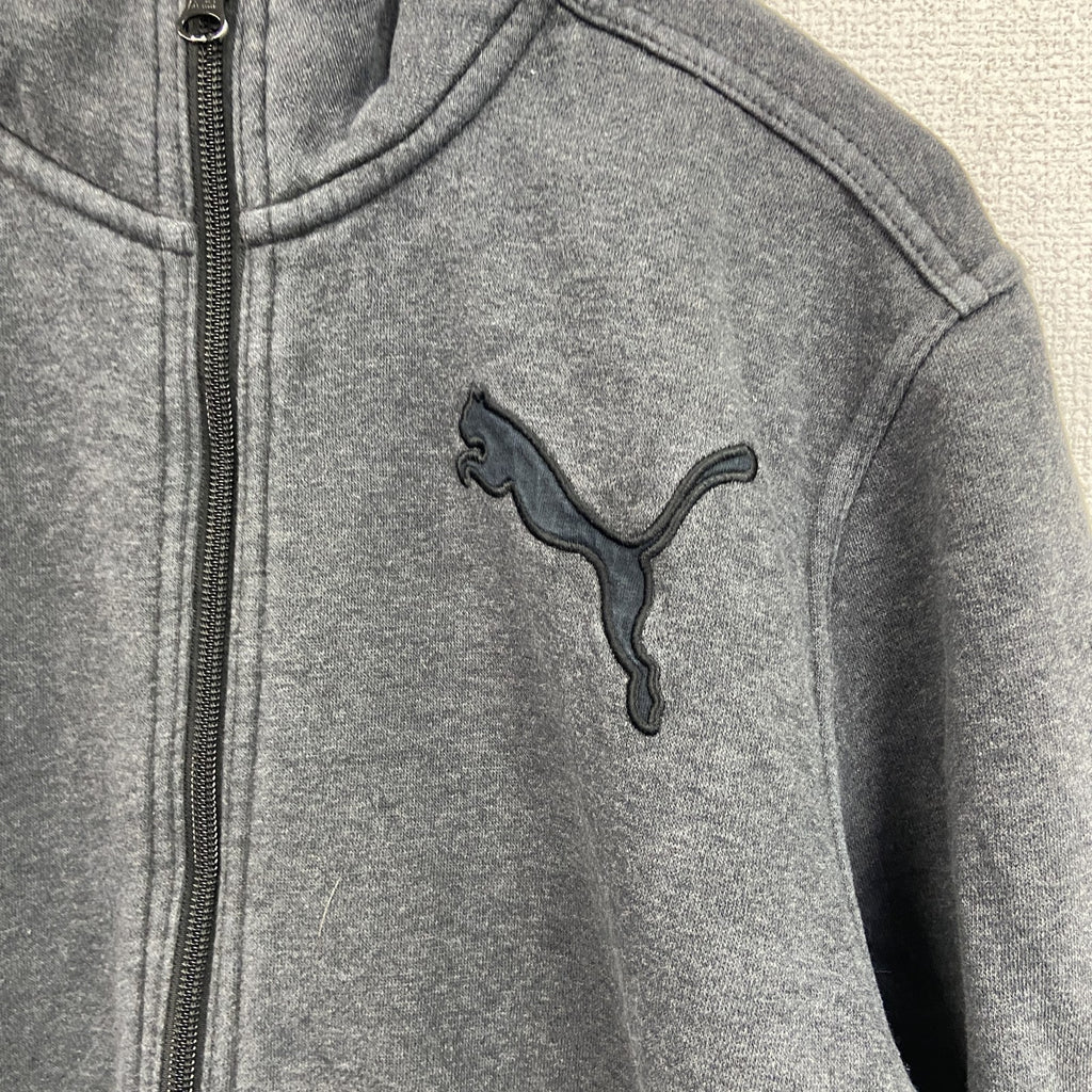 PUMA　プーマ　フルジップスウェット/トレーナー　デカロゴ　灰色　グレー　Mサイズ　古着